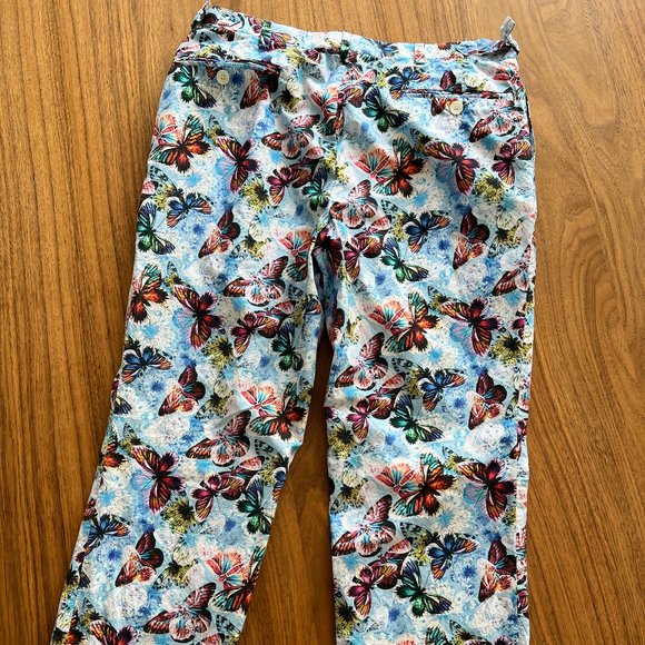Custom Cotton Blue Butterfly Print Trousers - 30 waist - Picture 5 of 6